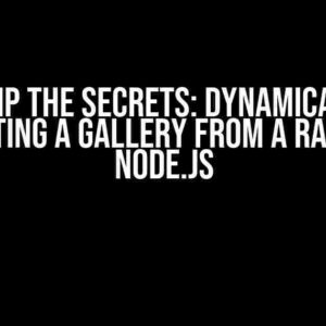 Unzip the Secrets: Dynamically Generating a Gallery from a RAR File in Node.js